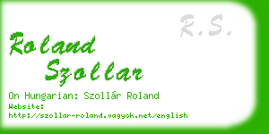 roland szollar business card